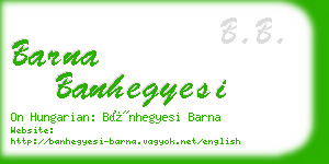 barna banhegyesi business card